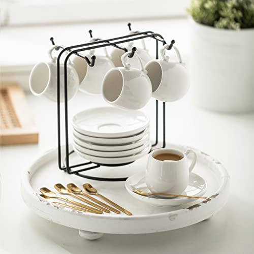Espresso Cups with Saucers Set (6 Count)