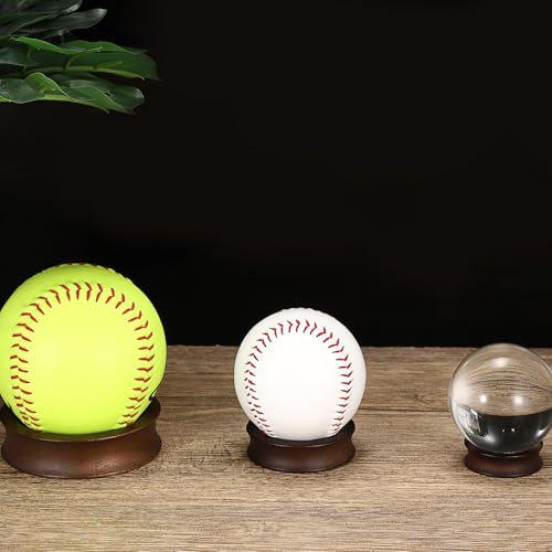 Pack of 12 Wooden Sphere Holder Display Stand for Crystal Sport Ball (12 Count)