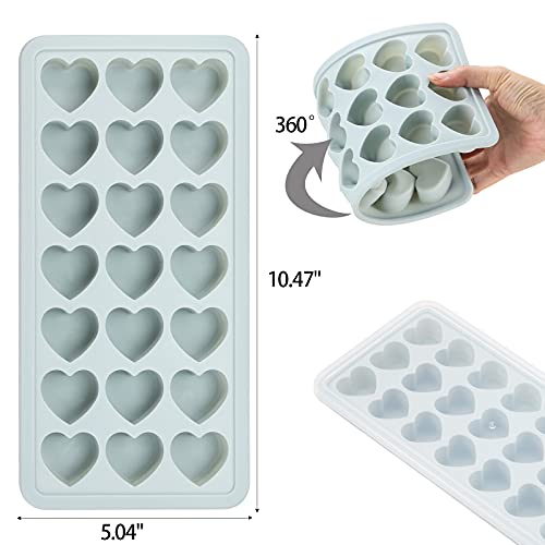 Heart Shaped Ice Cube Trays with Lid