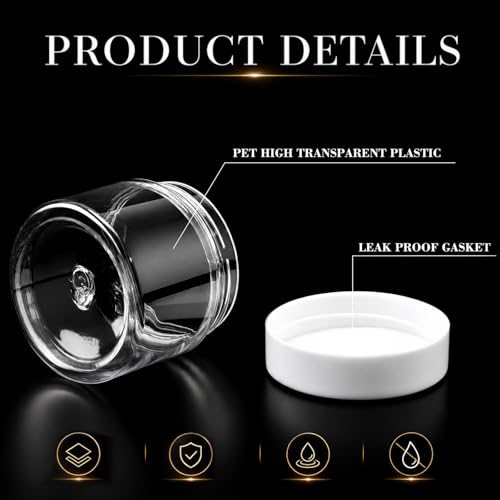 4 Pcs Plastic Jars Wide Mouth with Lids (4 Count)
