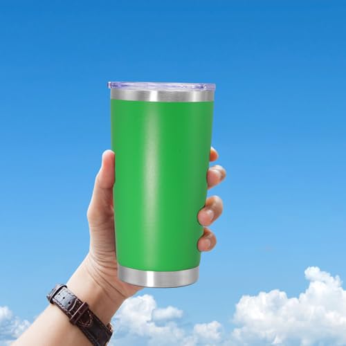 20oz Tumbler Insulated Coffee Tumblers with Lid Stainless Steel Green 12P (12 Count)