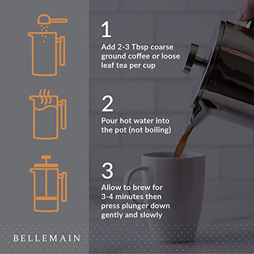 French Press Coffee Maker Extra Filters Included