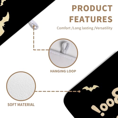 Halloween Ghost Dish Drying Mats Spooky Pumpkin Dish Mat Bat Drying Matt Dishes Dryer Pad for Kitchen Counter Absorbent Microfiber Washable Foldable Reusable 18x24 in