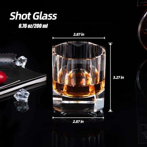 Crystal Whiskey Glasses Set of 2 Old Fashioned Glasses Hand Blown (2 Count)