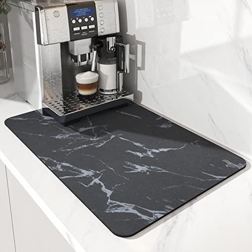 Coffee Mat Hide Stain Rubber Backed Absorbent Dish Drying Mat for Kitchen Counter