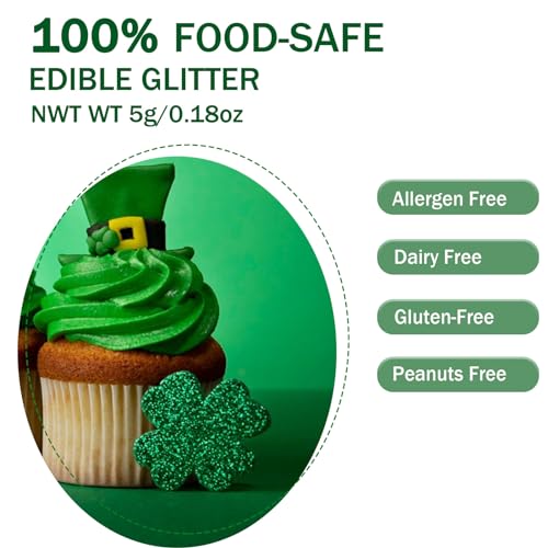Green Edible Glitter Glimmer Powder for Cakes Drinks
