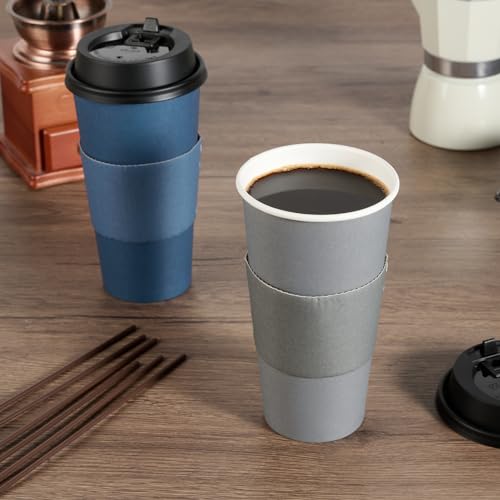 100 Pack 20 oz Disposable Coffee Cups with Lid (100 Count)