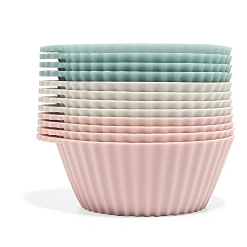 Reusable Silicone Baking Cups Silicone Muffin Liners for Cupcakes (12 Count)