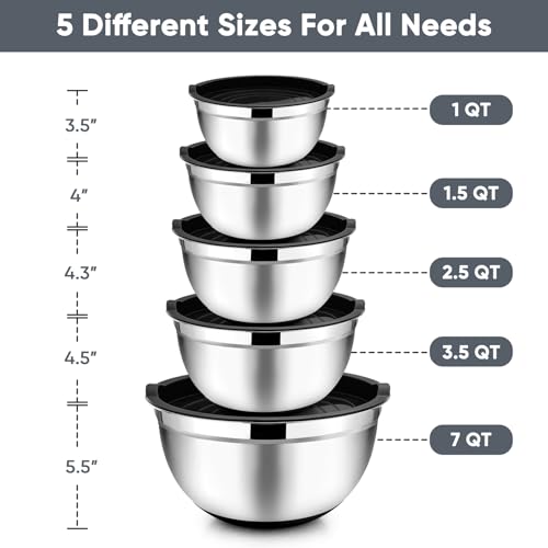 Mixing Bowls Salad Bowls with Airtight Lids
