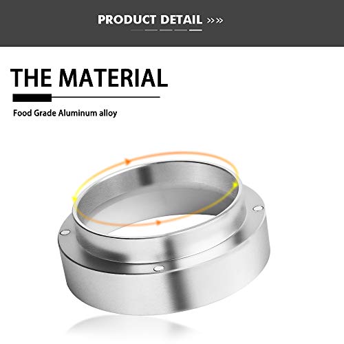 Aluminum Espresso Coffee Dosing Funnel Dosing Ring Funnel Replacement for 53mm Portafilters Espresso Machine Espresso Hand Tampers Accessories