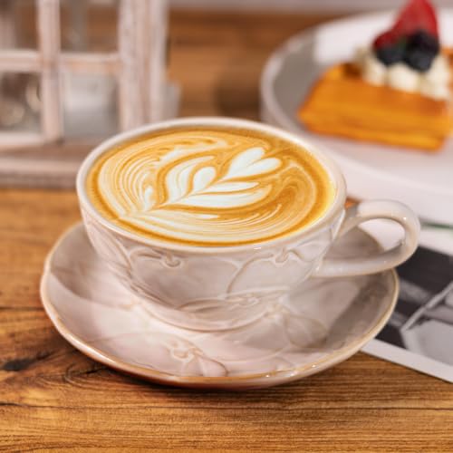 Ceramic Latte Cup with Saucer