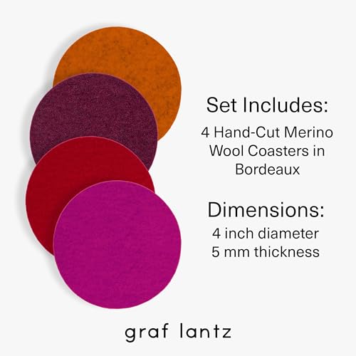 Bierfilzl Merino Wool Round Coasters Set of 4 (4 Count)
