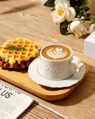 Ceramic Espresso Cups and Saucers Set of 4 (4 Count)