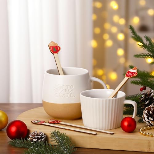 120 Pcs Christmas Hot Chocolate Cup Coffee Stir Sticks Wooden (120 Count)
