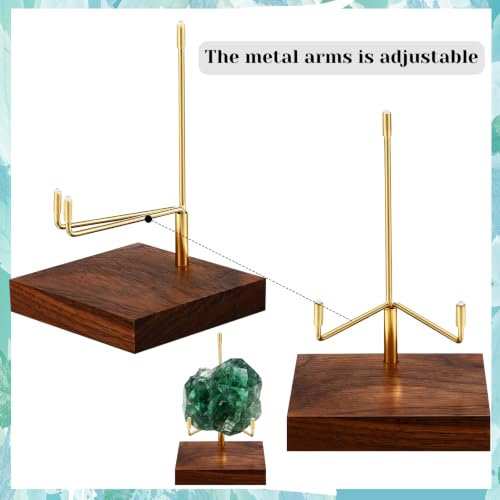 4 Pcs Rock Display Stand Wood Base (4 Count)
