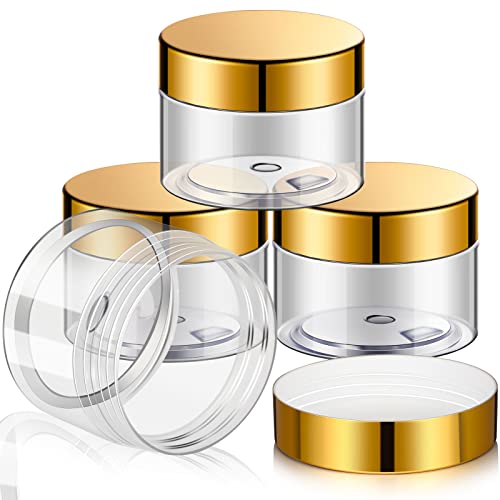4 Pcs Plastic Jars Wide Mouth with Lids
