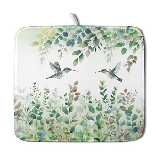 Hummingbird Dish Drying Mat for Kitchen Countertop