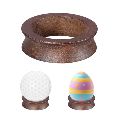 Pack of 6 Wooden Sphere Holder Display Stand for Crystal Sport Ball (6 Count)