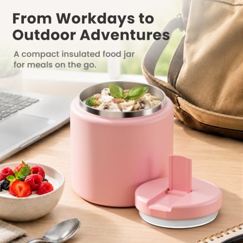 26oz Soup Thermo for Hot Food Kids with Buckle Lid Insulated Vacuum Food Jar Wide Mouth Leakproof Stainless Steel Lunch Container