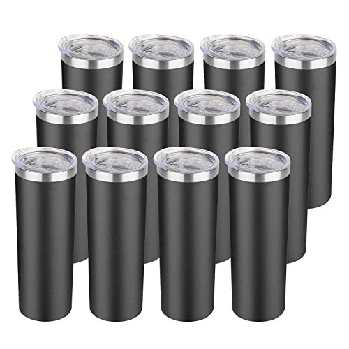 20 oz Skinny Tumblers Bulk Set (12 Count)