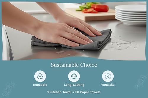 Organic Cotton Gray Tea Towels (10 Count)
