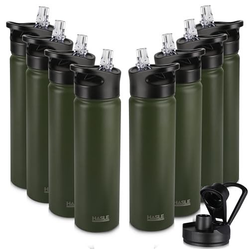 Insulated Water Bottle 22 oz Double Wall Stainless Steel Water Bottle Wide Mouth with Straw Lid & Spout Lid Keeps Cold or Hot