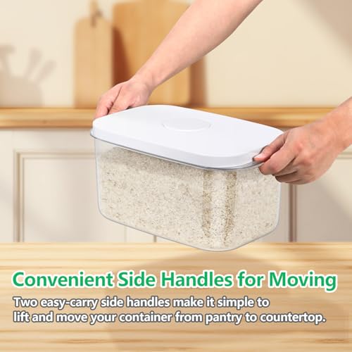 Airtight 12 Lbs Flour Sugar Storage Containers 6.34 Qt Rice Holder BPA Free