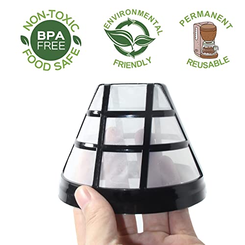 4-Pack Fine-Mesh No.4 Cone Reusable Coffee Basket Filter Replacement (4 Count)