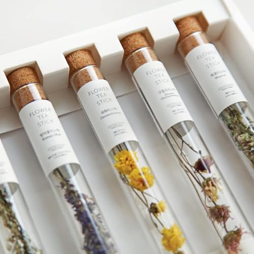 Premium Flower Tea Stick Sampler with Wooden Tray