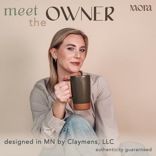 Mora Ceramics Large Tea Mug with Loose Leaf Infuser and Ceramic Lid