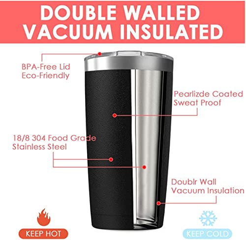 8 Pack 20oz Tumbler Vacuum Insulated Travel Mug with Lids (8 Count)