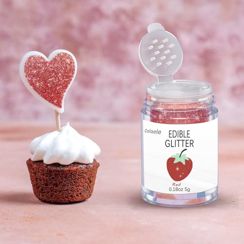 Red Edible Glitter Glimmer Powder for Cakes Drinks