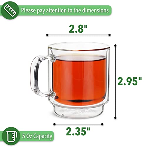 BTaT Double Walled Stackable Espresso Cups (4 Count)