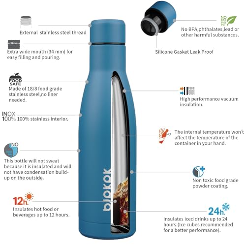 17oz Skinny Insulated Water Bottle