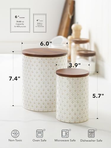 Ceramic Coffee Canister Set with Airtight Lids (2 Count)
