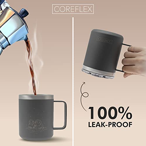 12 oz Insulated Coffee Mug with Handle & Lid