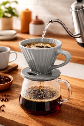 Lotus ceramic pour over coffee dripper