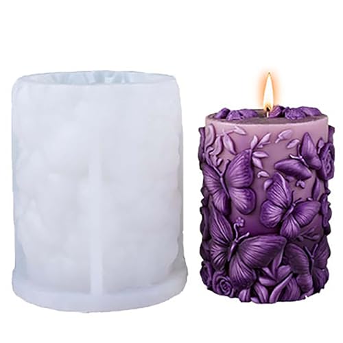 Butterfly Flower Cylinder Molds Silicone Wave Spiral Candle Mold