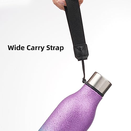 18 oz Insulated Stainless Steel Metal Water Bottle with Strap
