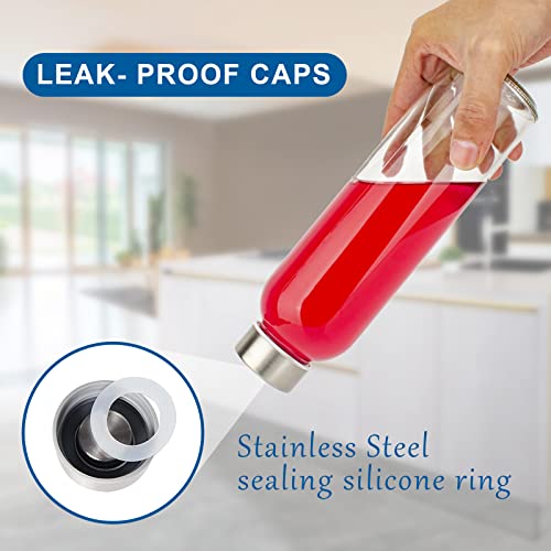 Clear Glass Bottles with Lids (6 Count)