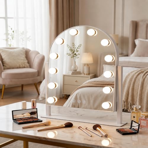 Arched Makeup Vanity Mirror with Lights (9 Count)