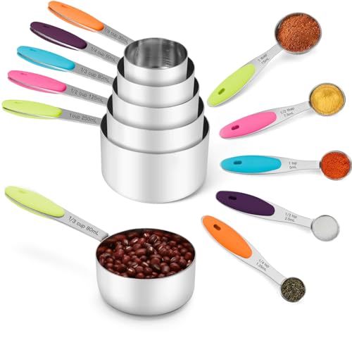 Stainless Steel Measuring Cups and Spoons Set of 10 Piece