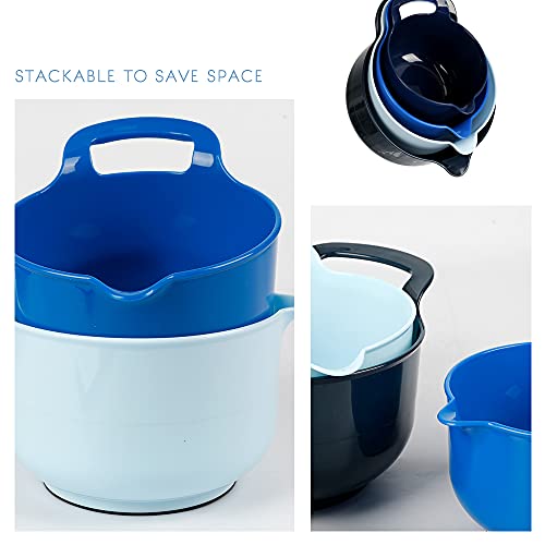 4 Pack Nesting Mixing Bowls with Pour Spout and Handle