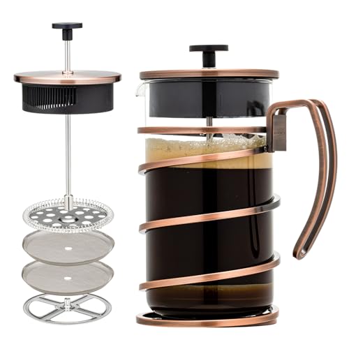 French Press Coffee Maker 34oz with 4 Filters System