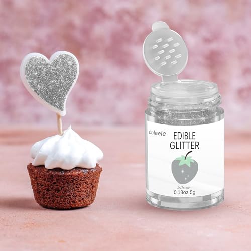 Silver Edible Glitter Glimmer Powder for Cakes Drinks