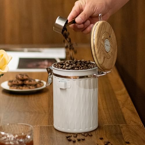 Coffee Container with Sealed Cantilever Lid and Scoop (60.8652 Fl Oz)