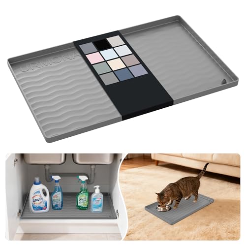 Waterproof Silicone Under Sink Mat 16'' x 10'' Shelf Liner for Kitchen and Bathroom