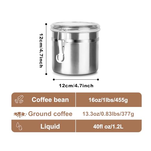 Stainless Steel Food Container with Clear Lids Airtight Container Stackable Small Canisters Kitchen Pantry Storage for Cereal