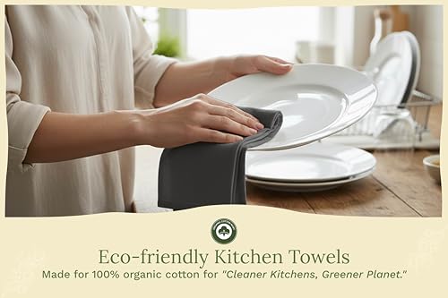 Organic Cotton Gray Tea Towels (10 Count)