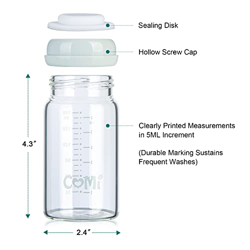 Wide Neck Glass Breastmilk Collection n Storage Bottle (4 Count)
